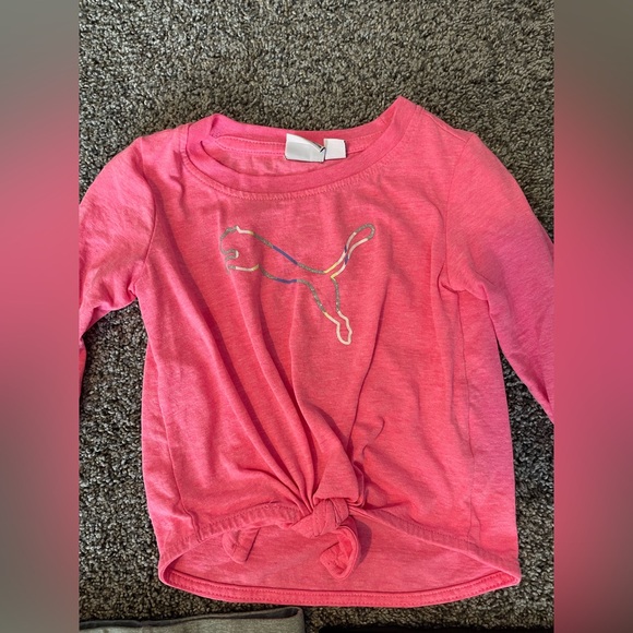 Puma Kids' Pink Top with Black and Gray Leggings Set - Picture 5 of 8